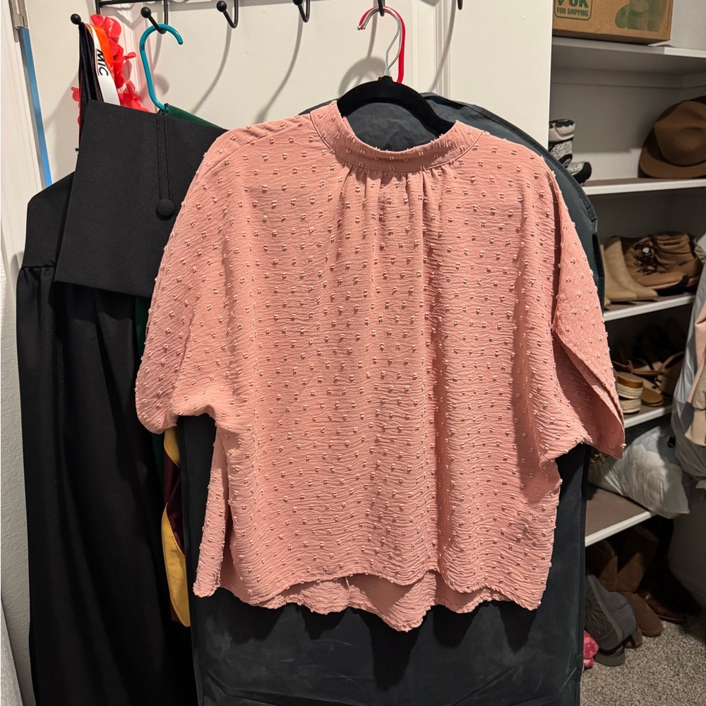 Pink Textured Women's Top